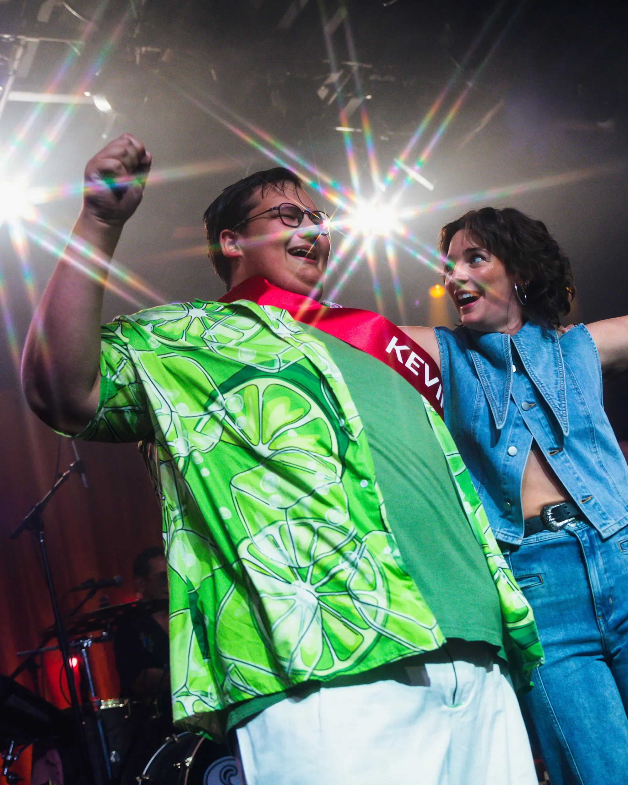 Fan on stage